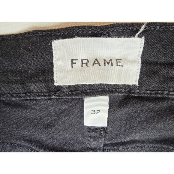 Frame Size 32X31 Womens Le Pixie High Flare Black Denim 5 Pocket Jeans - Picture 8 of 13